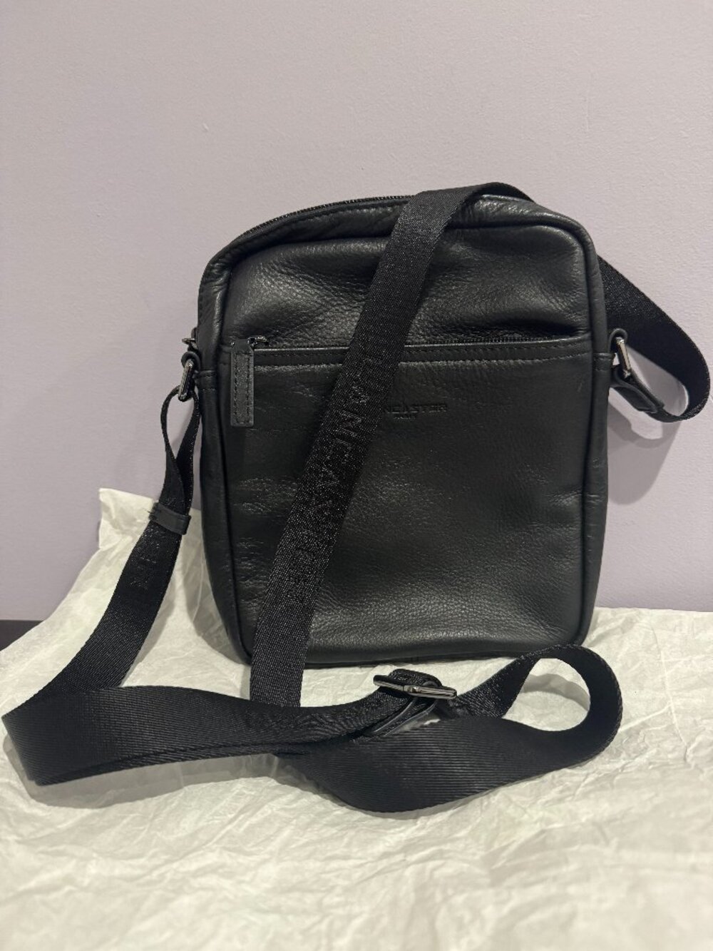 Vintage Lancaster Paris leather crossbody bag